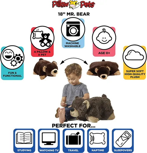 Vista 2 de Pillow Pets Originals Mr. Bear - Peluche de 18 pulgadas