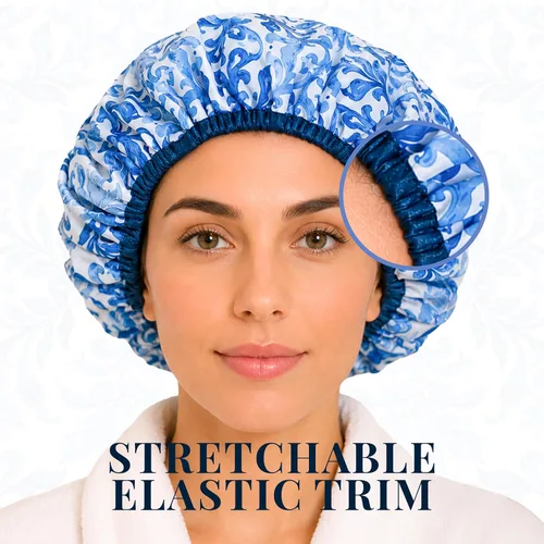 Vista 7 de Betty Dain Gorro de baño y ducha de nailon reutilizable, Blue Royale