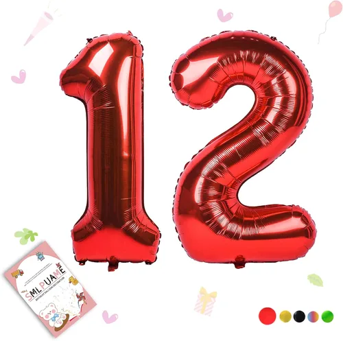 Vista 27 de Globos grandes de 40 pulgadas de números del 0 al 9, globos numéricos para decoración de fiesta de cumpleaños, globos de helio de aluminio