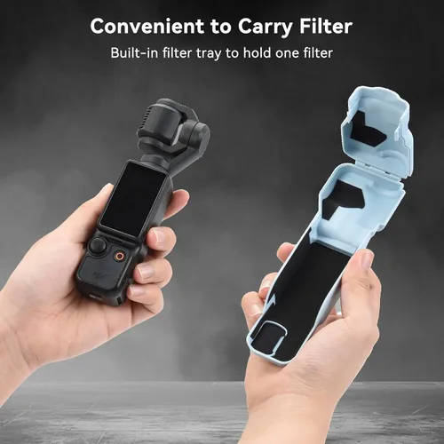 Vista 2 de UTEBIT Funda protectora de pantalla DJI Osmo Pocket 3, protector de pantalla de cardán, protector de lente para Osmo Pocket 3, funda de plástico Azul