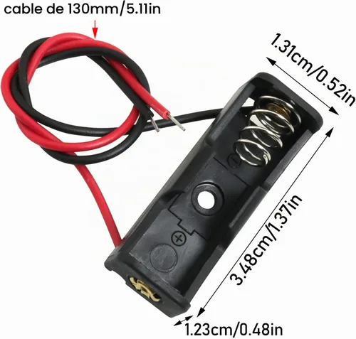 Vista 3 de 10PCS 12V 23A soporte de batería, caja de batería con cables de plomo, color negro