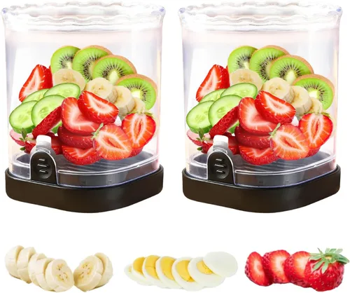 Vista 10 de Cortador y picador de frutas - Cortador de tazas para fresa, uva, plátano, champiñones, utensilios de cocina para frutas y verduras, herramienta