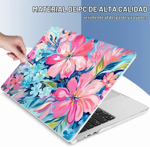Vista 6 de Mektron Funda para MacBook Air 2026 de 15 pulgadas M5 A3448 compatible con M4 A3241 /M3 A3114/M2 A2941 cubierta rígida de plástico impreso