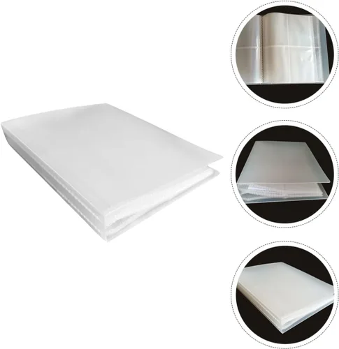 Vista 4 de Soporte transparente para guardar libros – Memoria Exquisita cubierta de regalo para postales, álbum de fotos, bolsillos simples para el hogar