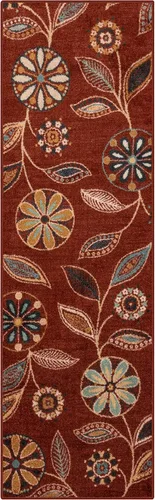 Vista 25 de Maples Rugs Reggie - Alfombra bohemia con estampado floral, 1 pies 8 Gris oscuro