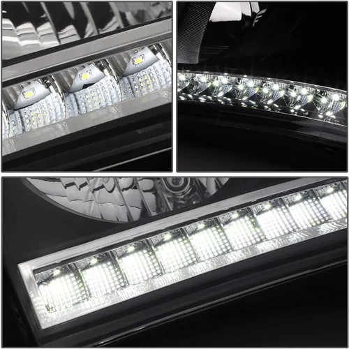 Vista 4 de DNA MOTORING HL-LED-RM06-BK-CL1 Juego de lámparas LED DRL para parachoques delantero compatible con Dodge Ram 1500 modelos 2006-2008/Dodge Ram 2500