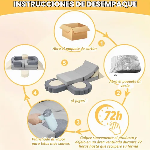 Vista 6 de 13 Piezas Bloques de Escalada de Espuma para Niños Pequeños de 1-3 Años Juego Suave de Escalada Floral para Niños para Interiores, Juguetes