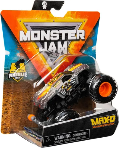 Vista 4 de Monster Jam 2021 Spin Master 1:64 Camión monstruo fundido a troquel con barra de ruedas: Legacy Trucks Max-D