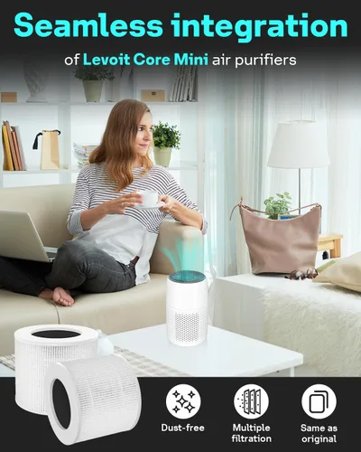 Vista 2 de Leemone 1 unidad de filtro de repuesto Core Mini para purificadores de aire LEVOIT Core Mini, carbón activado de alta eficiencia