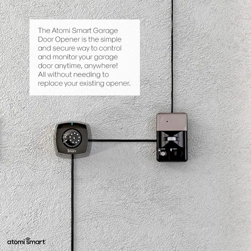 Vista 5 de Atomi Smart Abridor de puerta de garaje: cámara integrada, compatible con WiFi, compatible con Alexa, Google Assistant, iOS, Android y la aplicación