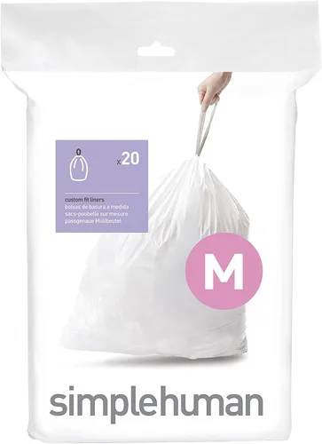 Vista 50 de simplehuman Forro para bote de basura de ajuste personalizado, 45 litros/12 galones, 20 unidades (paquete de 2)