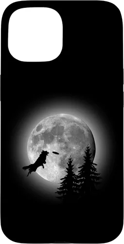 Vista 6 de Border Collie Catching Frisbee Moon Case for iPhone 16