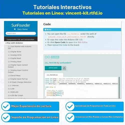 Vista 7 de SunFounder Proyecto El Kit de Inicio de Electrónica Más Completo Compatible con Arduino Mega 2560 R3 Mega328 Nano, Incluye 73 Tutoriales