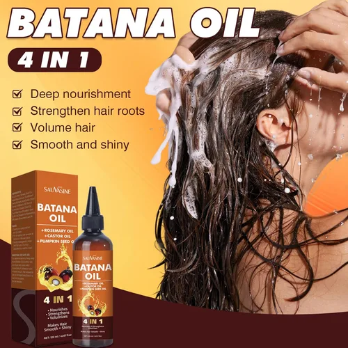 Vista 2 de Aceite de batana orgánico para el crecimiento del cabello Batana 4 en 1 de Honduras con romero, semillas de calabaza, aceite de ricino nutrición