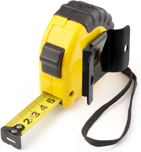 Vista 6 de Kibbeh 12 Pcs Metal Tape Measure Holder - Belt Clips with Rivets, Easy to Carry (Matte Black)
