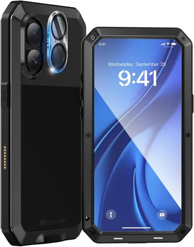 Vista 26 de Mitywah Funda impermeable para iPhone 7/iPhone 8 / iPhone SE 2020, funda de metal resistente de grado militar, protección de cuerpo completo