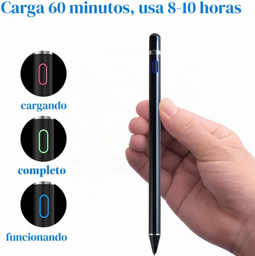 Vista 4 de Lápiz capacitivo activo para Android, lápiz universal recargable para iPad para tablet, lápiz digital de punta fina compatible con Android, iOS