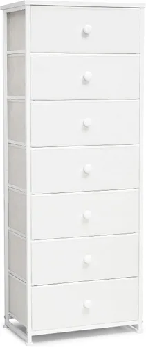 Vista 18 de Crestlive Products Tocador alto, torre de almacenamiento de 7 cajones de tela, cómodas - Unidad organizadora vertical para dormitorio, pasillo