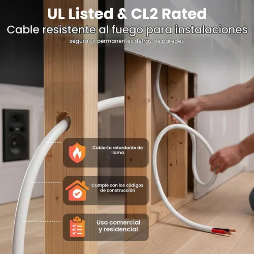 Vista 2 de CL2 OFC cable para bocinas - serie GearIT Blanco