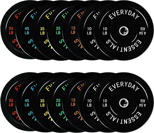 Vista 17 de Fitvids Placas de Tope Olímpicas de 2 Pulgadas, Placas de Peso Perfectas para Levantamiento de Pesas y Entrenamiento de Fuerza, Múltiples Pesos
