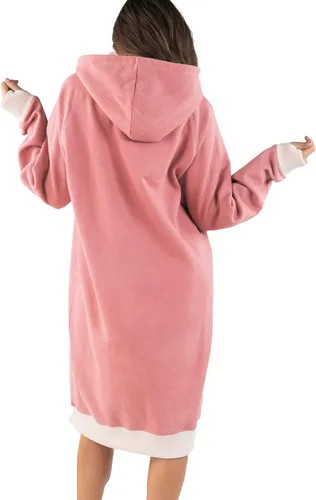 Vista 8 de Lazy One Sudadera con capucha de gran tamaño, ropa de dormir cómoda, vestido de suéter para mujer