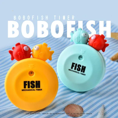 Vista 3 de Temporizadores de maquinaria Bobofish de dibujos animados de 60 minutos mecánico para cocina, reloj con alarma fuerte, contadores de alarma manual
