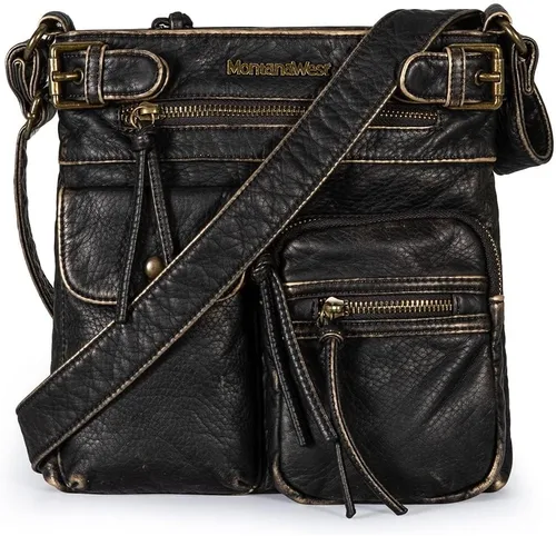 Vista 8 de Montana West Crossbody Bag for Women Multi Pocket Shoulder Medium Travel Purses Ultra Soft Washed Leather