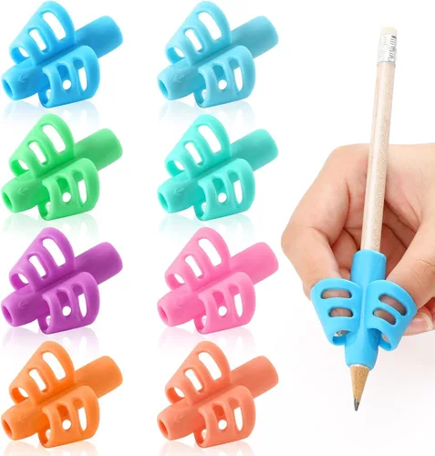 Vista 12 de SANNIX Paquete de 16 pinzas de lápiz para escritura a mano para niños, soporte para lápices para niños, agarre de escritura a mano, agarres