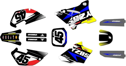 Vista 6 de Kit de gráficos para Yamaha YZ85 (2002-2014) Division Series Azul Púrpura 9 Mil-Dirt Pit Bike Calcomanías de motocicleta, calcomanía de carreras