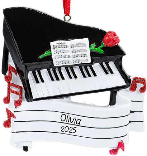 Vista 11 de Adorno de Navidad personalizado de guitarra acústica para instrumento musical 2026 Adorno de guitarra acústica de madera para árbol de Navidad