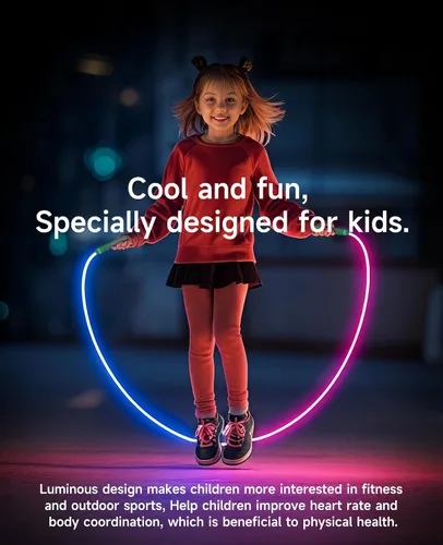 Vista 3 de LED Light Up Jump Rope for Kids and Adult, Adjustable Glowing Skipping Rope for Boys and Girls, Colorful Luminous Jumping Rope for Fitness and
