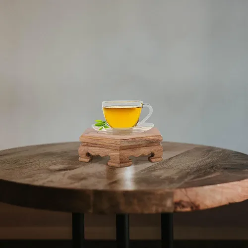 Vista 9 de DECHOUS Soporte de exhibición de taburete de madera, soporte hexagonal para plantas de madera, pequeño soporte rústico para flores, pedestal