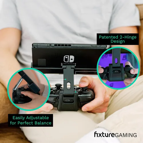 Vista 5 de Fixture S2 Bundle Gaming Console Monitor and Controller Mount with Carrying Case Compatible with Nintendo Switch OLED and Pro Controller