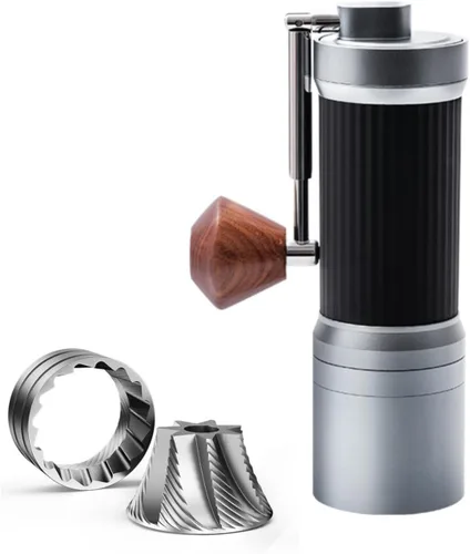 Vista 12 de Molinillo de café manual – Fresa de acero inoxidable de 7 estrellas, 36 ajustes de molienda ajustables, manivela plegable, molinillo de café manual