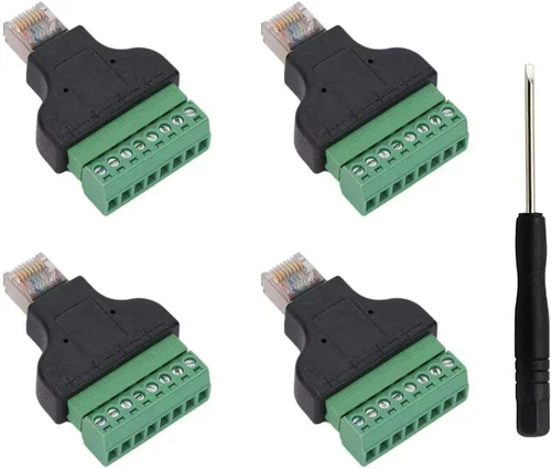 Vista 7 de Bloque de terminales de tornillo hembra 8P8C RJ45 a 8Pin para Cat5