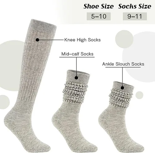 Vista 3 de American Trends Calcetines de invierno hasta la rodilla para mujer, calcetines suaves extra largos para botas