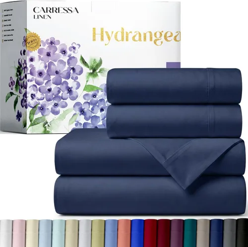 Vista 23 de Carressa Linen - Juego de sábanas 100% algodón de 600 hilos