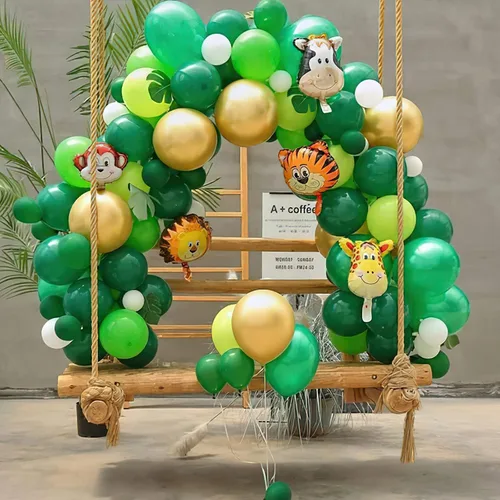 Vista 2 de 120 globos verdes de 5 pulgadas y globos blancos, 120 unidades de 5 pulgadas