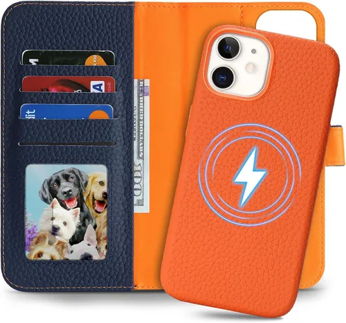 Vista 13 de Funda desmontable de cuero genuino para iPhone SE 2020/SE 2022/7/8, funda magnética 2 en 1 extraíble, soporte de carga Magsafe, funda protectora