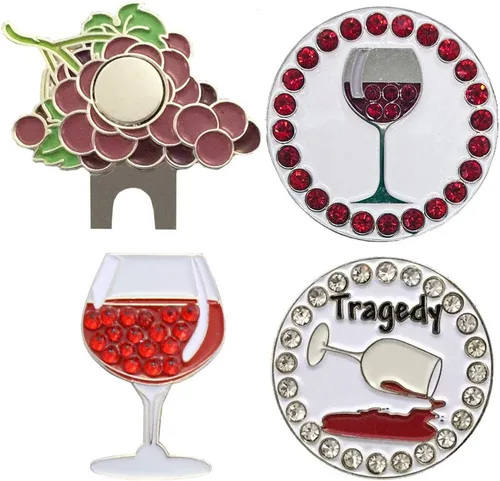 Vista 13 de Giggle Golf Happy Hour Bling Golf Ball Marker with Hat Clip.