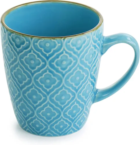 Vista 5 de Elama Aqua Lily - Vajilla de cerámica de lujo de 16 piezas con ajuste completo para 4