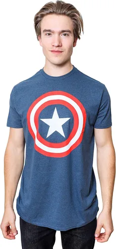 Vista 4 de Marvel Captain America Distressed Shield Logo - Camiseta para hombre