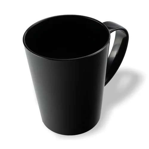 Vista 2 de Carlisle FoodService Products Taza Taza de Café de Plástico con Asa Grande para Bufés, Hogar y Restaurante, Tritan, 12 Onzas, Negro, (Paquete de 12)