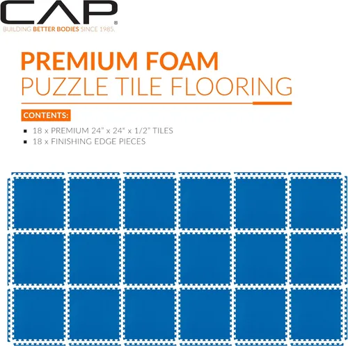 Vista 31 de CAP Puzzle Exercise Mats 1/2” Thick EVA Interlocking Foam Tiles for Home Gym Flooring Multiple Options
