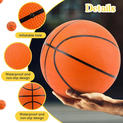 Vista 3 de RoundFunny Juego de 6 pelotas deportivas con bombas, tamaño oficial, pelotas de fútbol y baloncesto, a granel para entrenamiento y práctica, uso