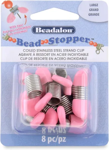 Vista 8 de Beadalon Tapón de cuentas, pequeño, puntas rosadas, 4 piezas