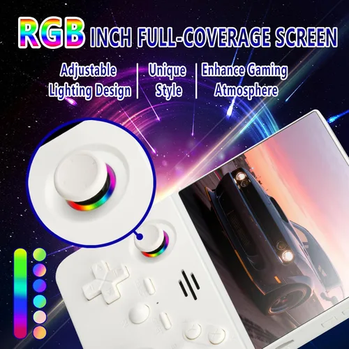 Vista 3 de RF45V - Consola de videojuegos retro - Compatible con 18000+juegos clásicos, tarjeta TF 64G, consola portátil con pantalla de 4.5 pulgadas, batería