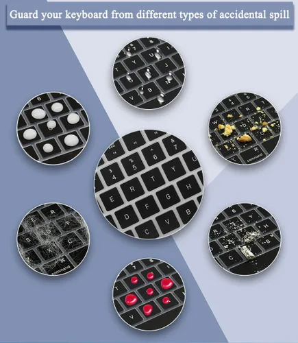Vista 4 de Funda de teclado de silicona para teclado Apple Magic con teclado numérico MQ052LL/A (A1843) Diseño de EE. UU. Ultra Thin Protector Skin (negro)