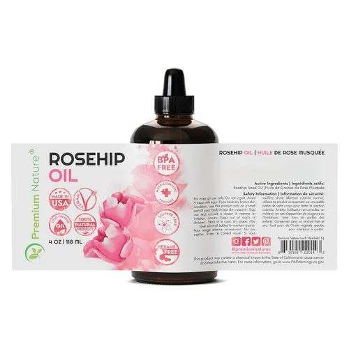 Vista 6 de Premium Nature Aceite de rosa mosqueta para la cara para mujeres, semilla de rosa mosqueta puro prensado en frío sin refinar para el cabello