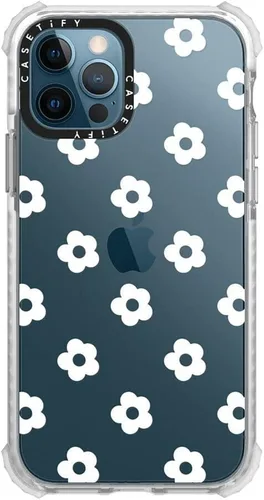 Vista 2 de Funda CASETiFY Ultra Impact para iPhone 12 / iPhone 12 Pro - Ditsy Daisies - Blanco - Transparente Frost